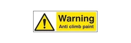 Warning anti climb paint sign