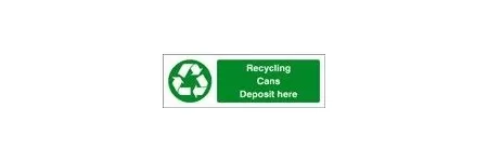 Recycling cans sign