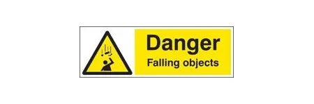 Danger falling objects sign