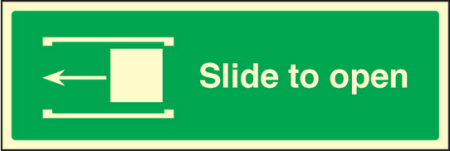 Slide to open left sign