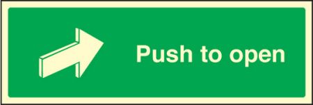 Push to open sign