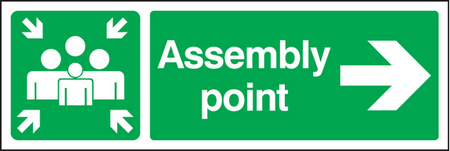 Assembly point right sign