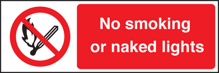 No smoking or naked lights sign