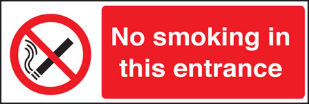 No smoking in this entrance sign