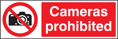 Cameras prohibited sign