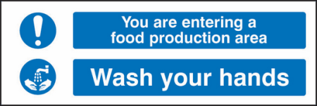 You are entering/wash your hands sign