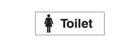 Toilet with female symbol sign