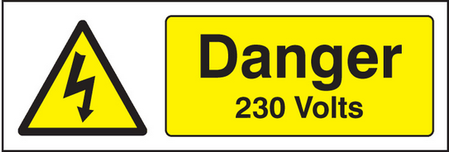 Danger 230 volts sign