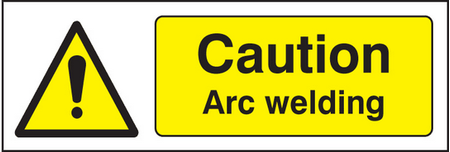 Caution arc welding sign
