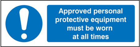 Approved personal protective equipmentment sign