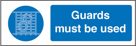 Guards must be used sign