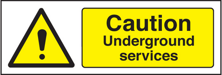 Caution underground services sign