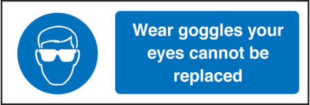 Wear goggles sign