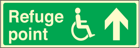 Refuge point arrow on sign
