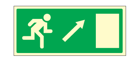 Fire exit up and right sign