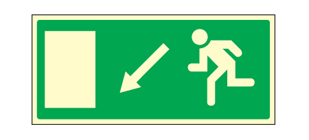 Fire exit down and left sign