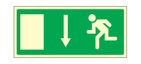 Fire exit down sign