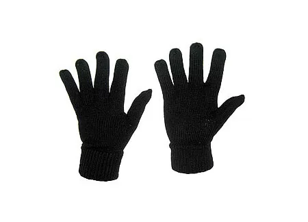 Knitted Full Finger Gloves Black ACGBL01