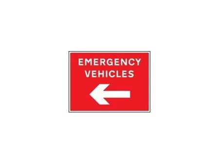 Emergency vehicles left sign