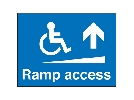 Ramp access straight on sign