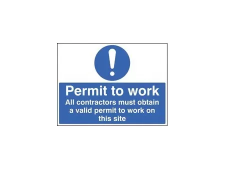 Permit to work sign