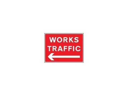 Works traffic left sign