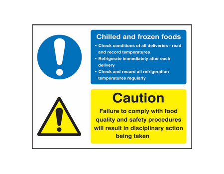 Chilled and frozen foods sign