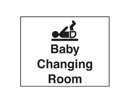 Baby changing room sign