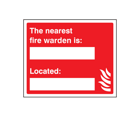 The nearest fire warden is sign