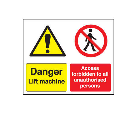 Danger lift machine sign