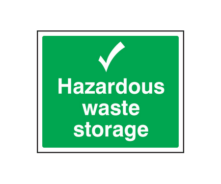 Hazardous waste storage sign