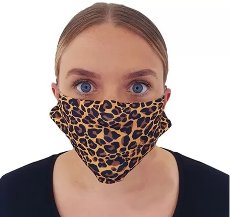 Face mask covering with leopardskin pattern