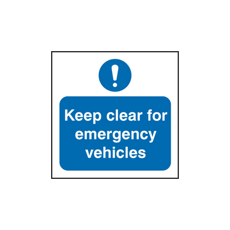 Keep clear for emergency vehicles sign