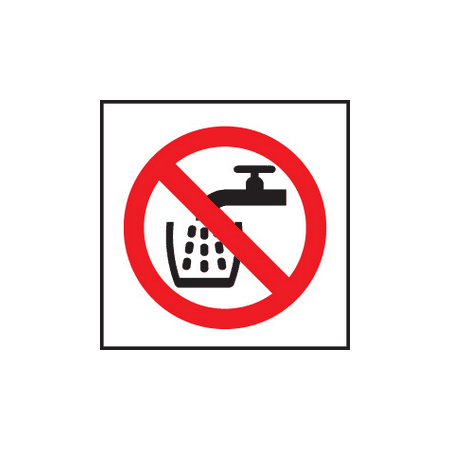 Not drinking water sign