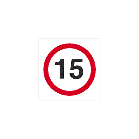 15 MPH speed Limit sign