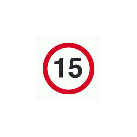 15 MPH speed Limit sign