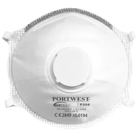 Portwest P304 FFP3 Valved Light Cup Mask pack 10