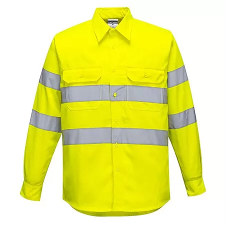 Portwest E044 Hi-Vis Work Shirt Yellow