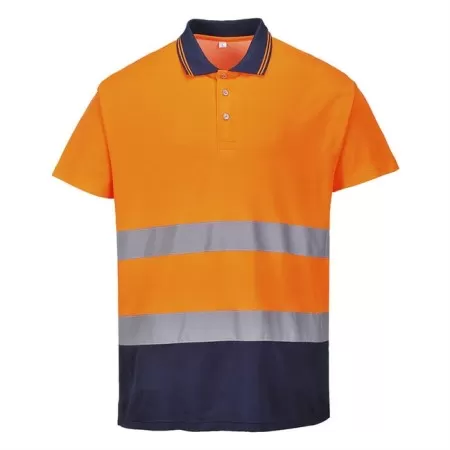 Portwest S174 2-Tone Cotton Comfort Polo Ora-Nav