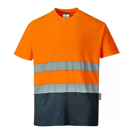 Portwest S173 2-Tone Cotton Comfort T-Shirt Ora-Nav
