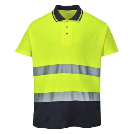 Portwest S174 2-Tone Cotton Comfort Polo Yell-Nav