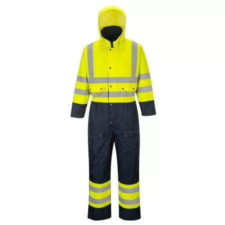 Portwest S485 Contrast Coverall Lined Yell-Nav
