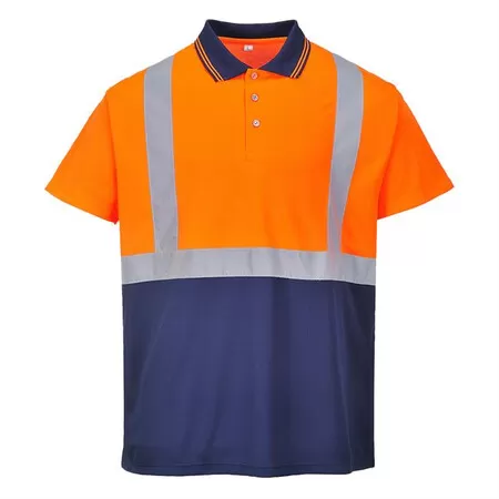 Portwest S479 Hi-Vis 2-Tone Polo Shirt Orange & Navy