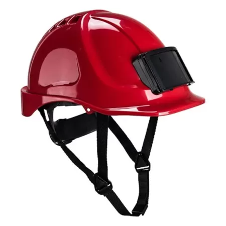 PB55 Safety Helmet with ID Badge Holder Red