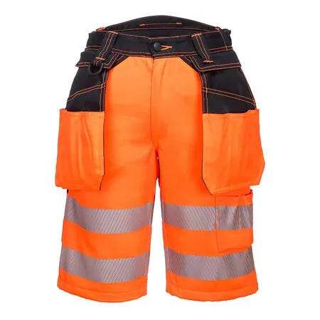 PW343 Work Shorts Hi Vis Orange Front