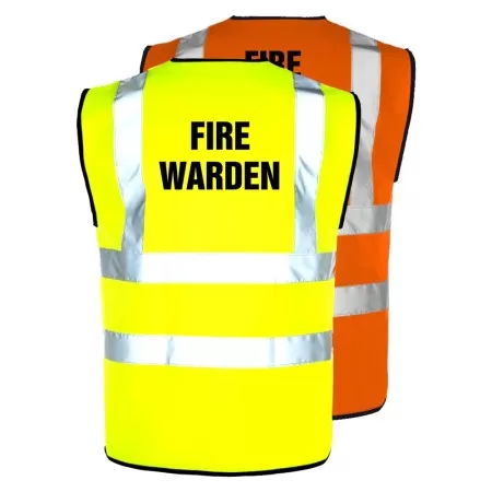Hivis Vest With Fire Warden Printed To Rear