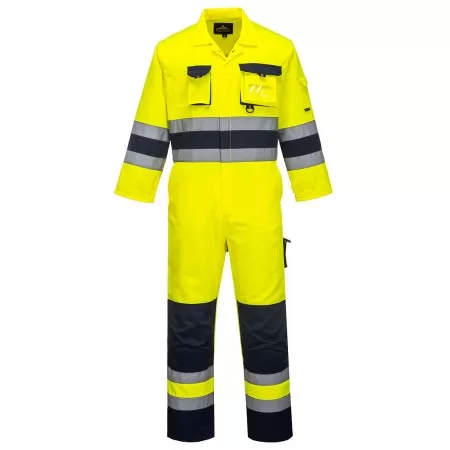 Portwest Hi-Vis Coverall Yellow/Navy - TX55 FRONT