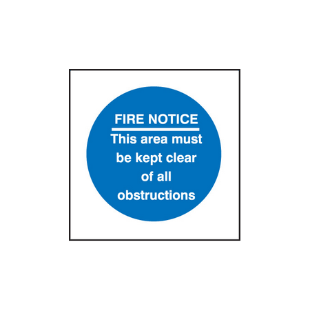 Fire notice/area keep clear sign