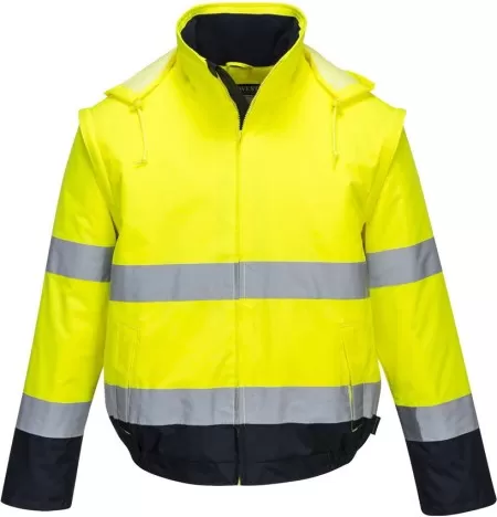 Two Tone Hi Vis 2 in 1 Jacket Portwest C464 Yellow