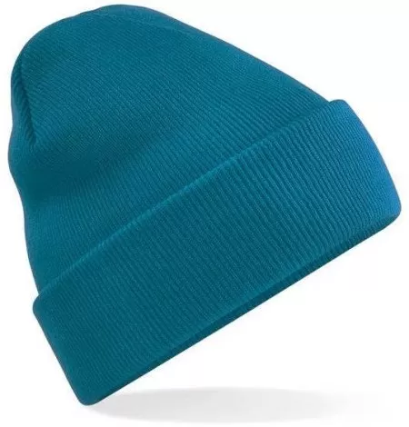 Embroidered Knitted Beanie Hat Beechfield BC045 Teal